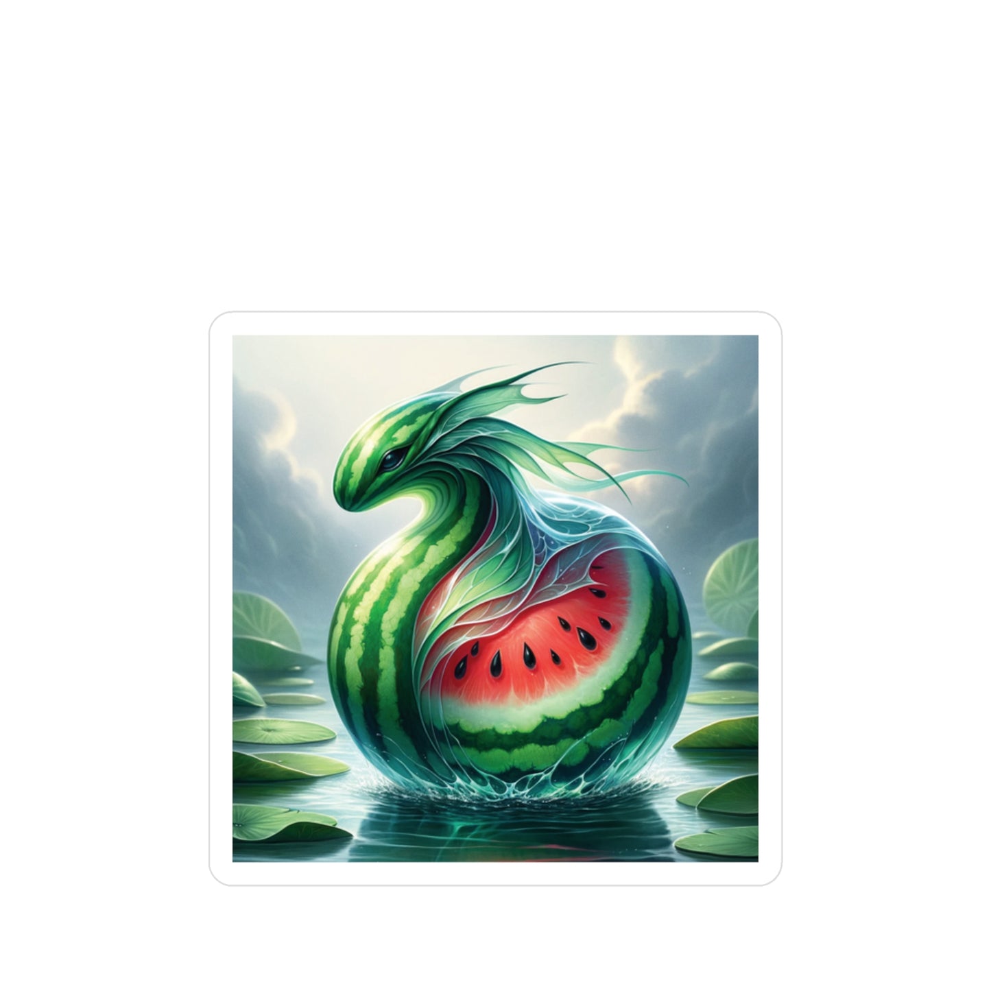 Vinyl Decal - Watermelon Serpent: Guardian of the Glistening Ponds