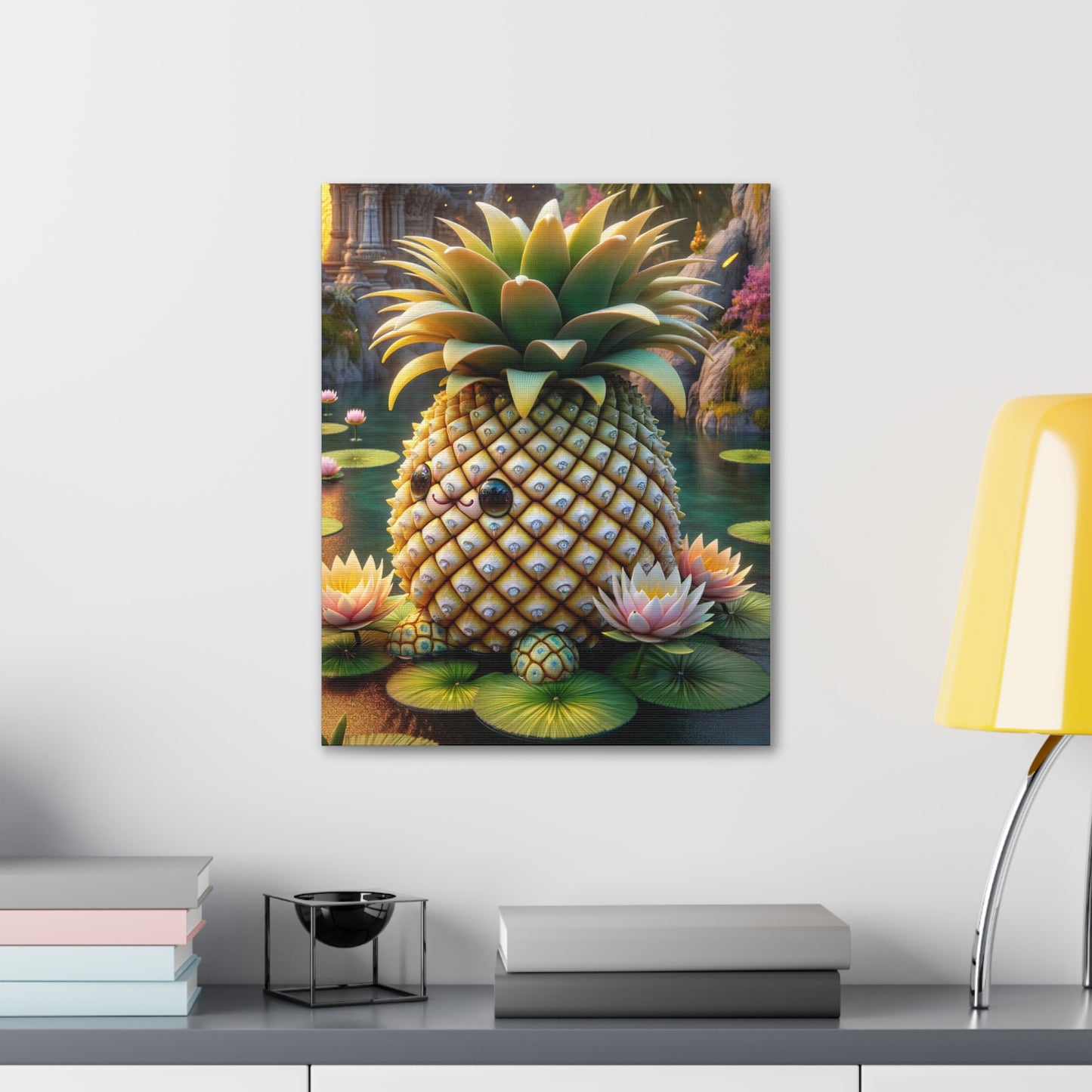 Canvas - Enchanted Pineapple: The Keeper of the Lotus Pond