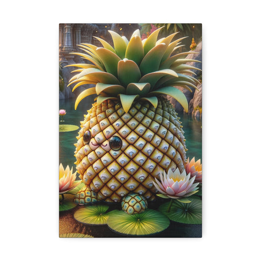 Canvas - Enchanted Pineapple: The Keeper of the Lotus Pond