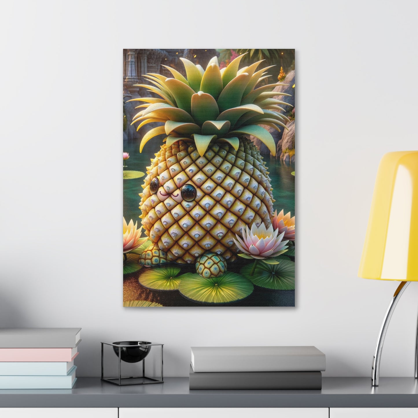 Canvas - Enchanted Pineapple: The Keeper of the Lotus Pond