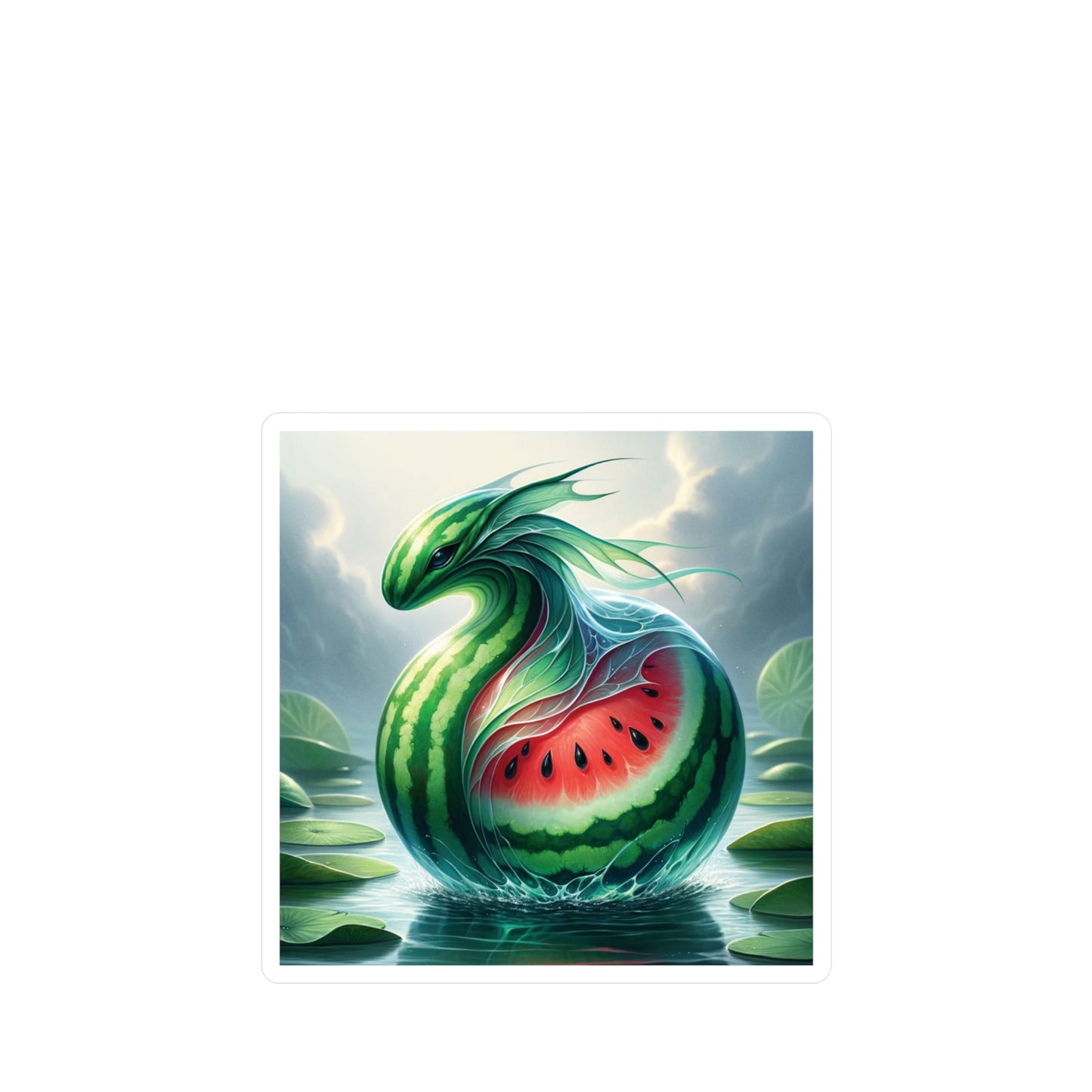 Vinyl Decal - Watermelon Serpent: Guardian of the Glistening Ponds