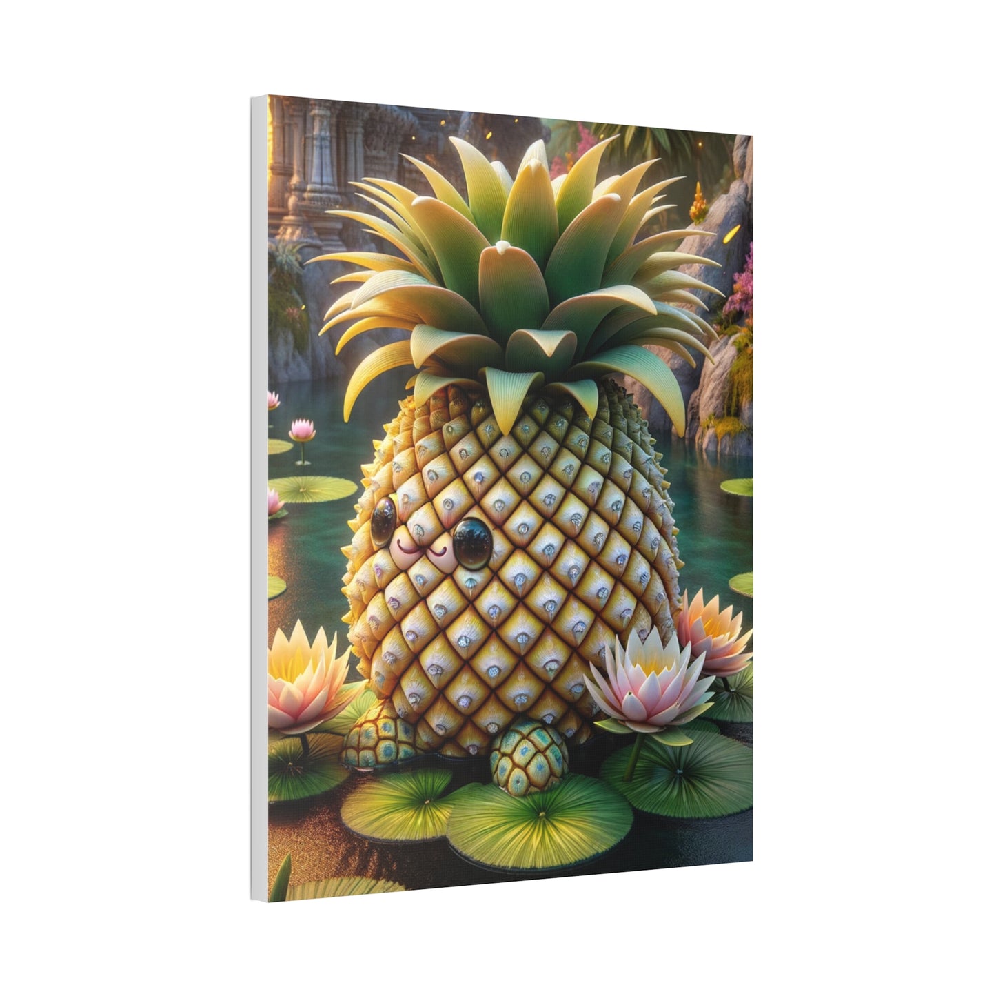 Canvas - Enchanted Pineapple: The Keeper of the Lotus Pond