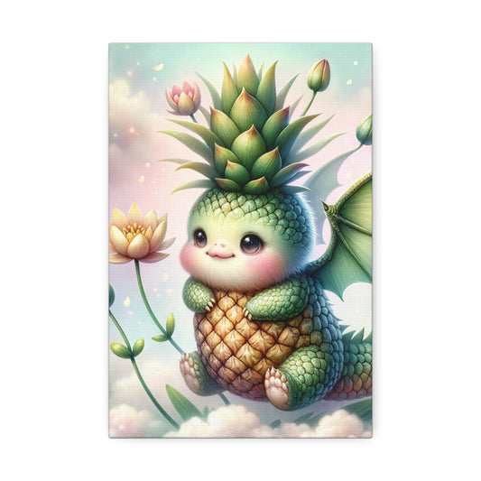 Canvas - Serene Scales and Petal Wings: The Pineapple Dragonling