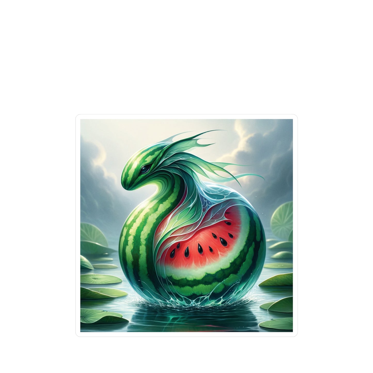 Vinyl Decal - Watermelon Serpent: Guardian of the Glistening Ponds