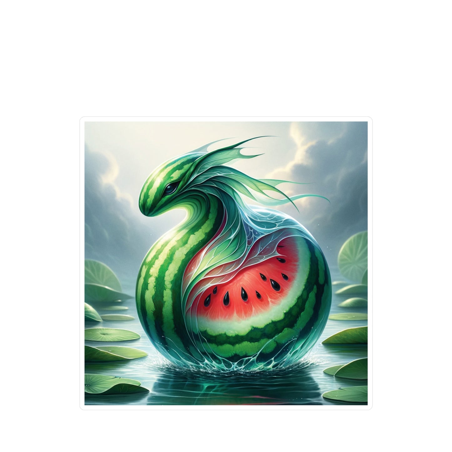 Vinyl Decal - Watermelon Serpent: Guardian of the Glistening Ponds