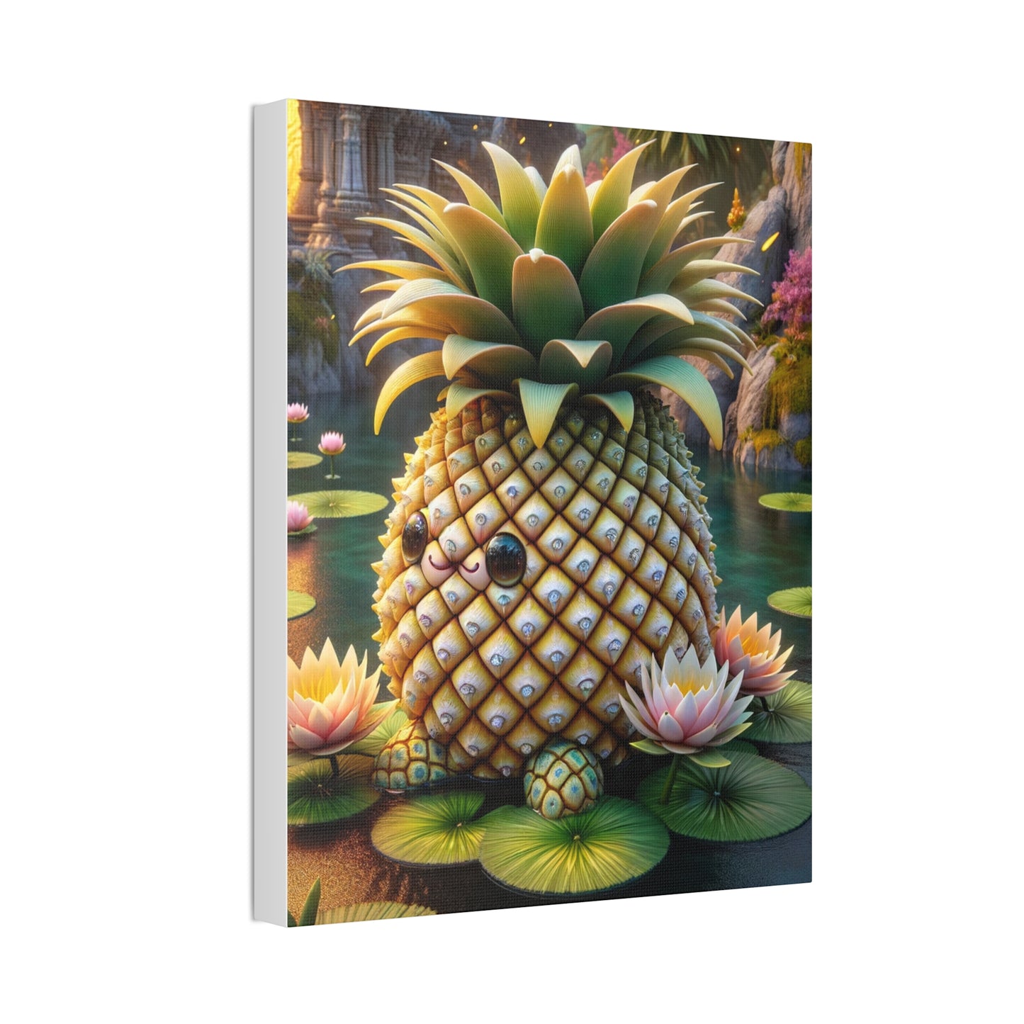 Canvas - Enchanted Pineapple: The Keeper of the Lotus Pond