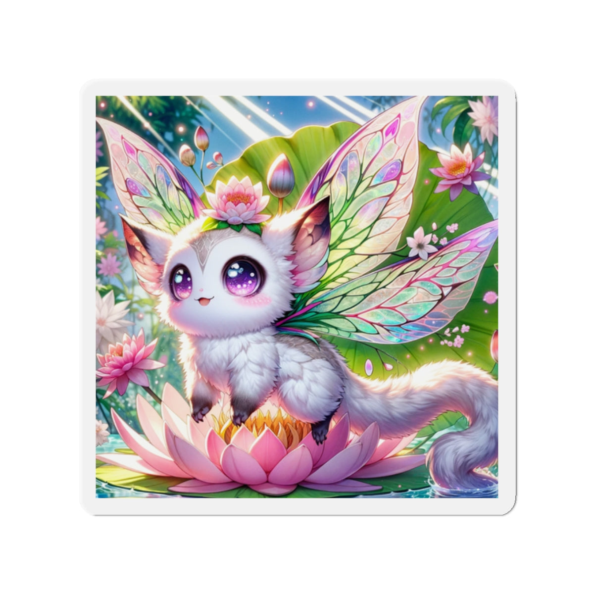Magnet - Lotus Whiskers: The Enchanted Garden Sprite