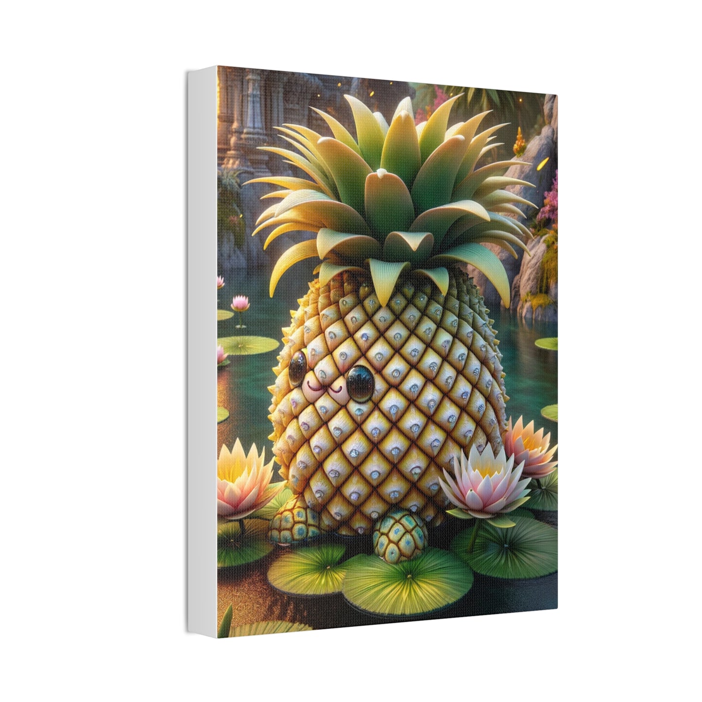 Canvas - Enchanted Pineapple: The Keeper of the Lotus Pond