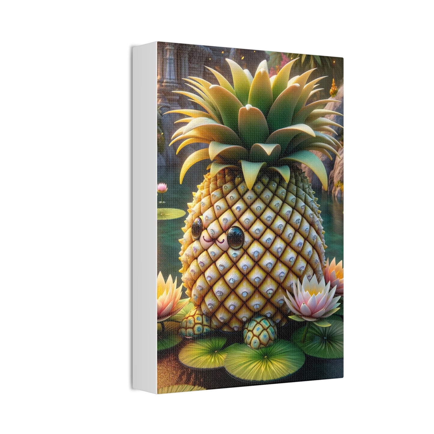 Canvas - Enchanted Pineapple: The Keeper of the Lotus Pond