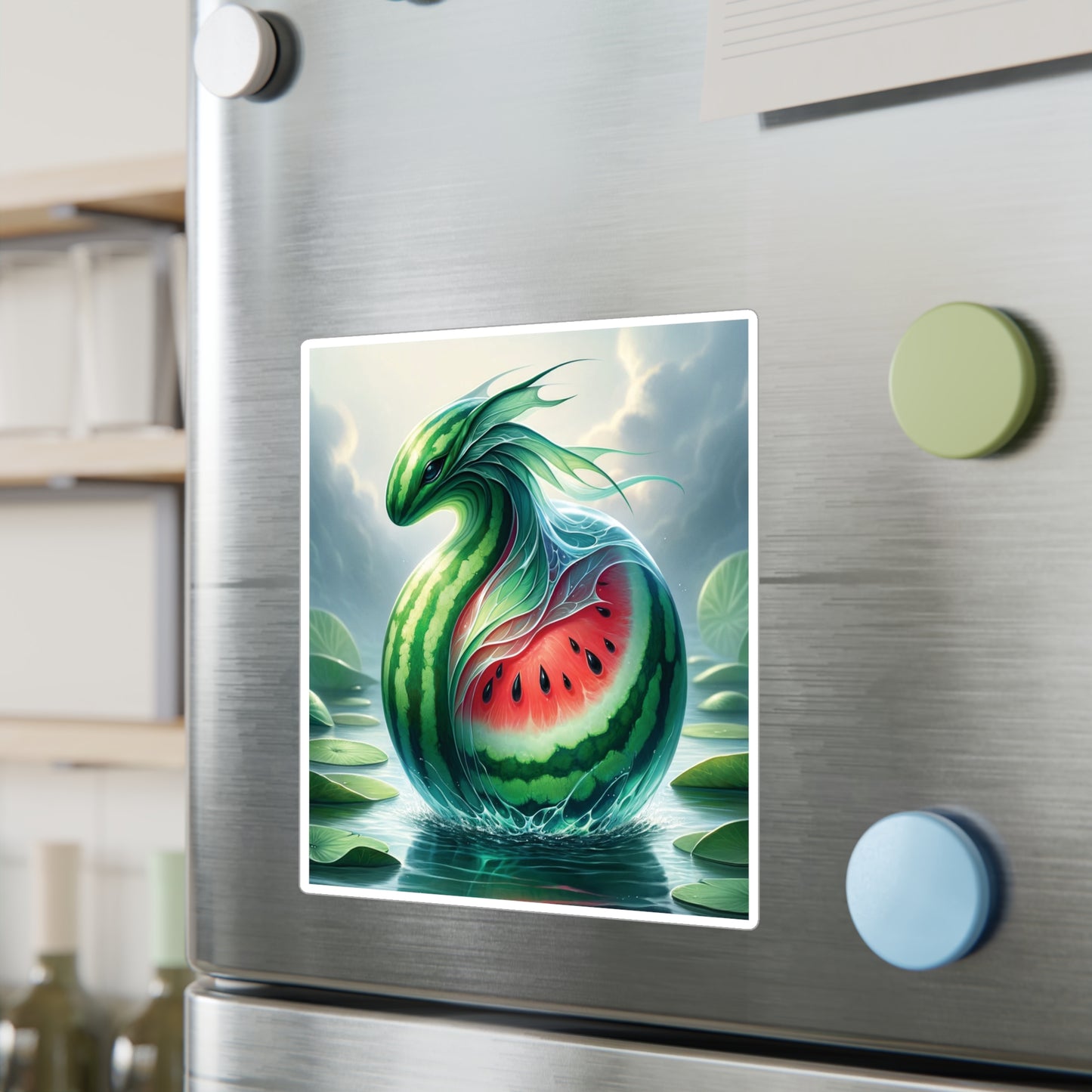 Vinyl Decal - Watermelon Serpent: Guardian of the Glistening Ponds